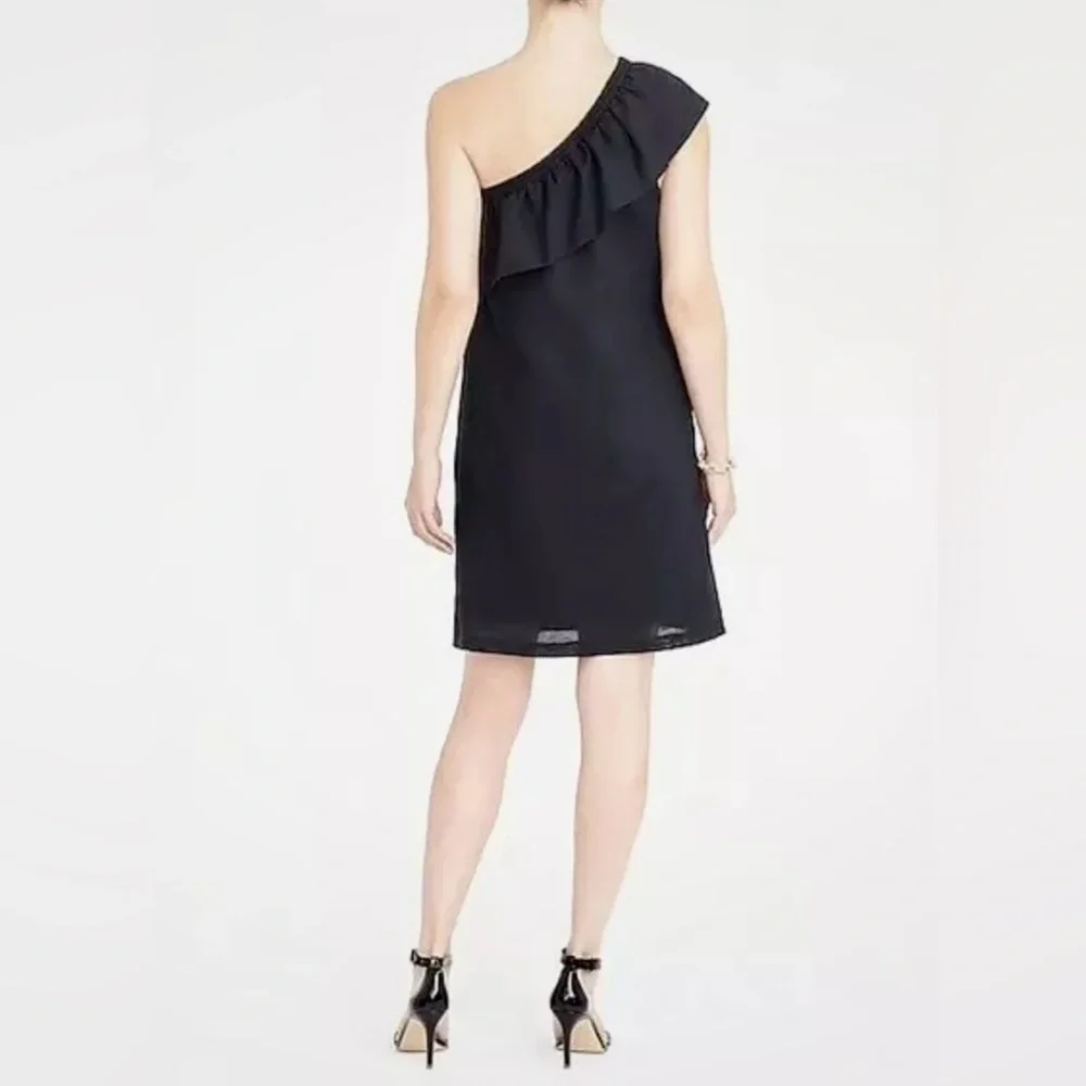 J. Crew Ruffle One-Shoulder Linen BlendvDress - Picture 4 of 6
